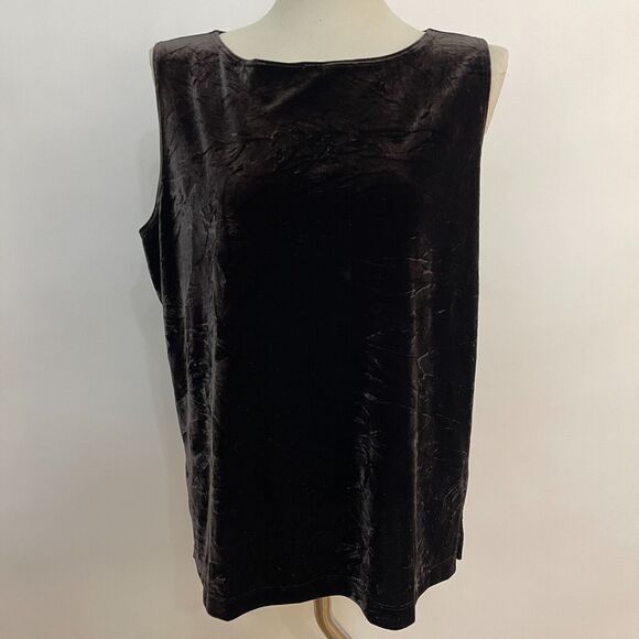Chico's Women's Top Size 3 X-Large 16 Brown Velvet Sleeveless - Picture 1 of 6